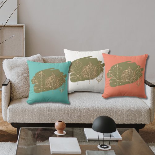 skeleton leaf fall dcor   throw pillow