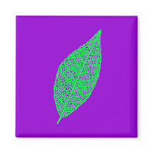 Skeleton Leaf line art purple and green