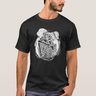 Skeleton Lesbian Couple Aethetic Lesbian LGBT Vale T-Shirt