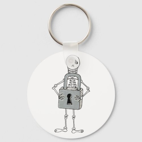 Skeleton Lock  Skeleton Key Keychain