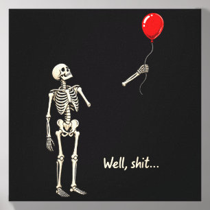 Skeleton Lost Balloon Stuff Funny Saying Quote Men Canvas Photo Tile