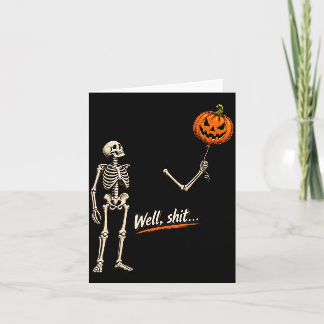 Skeleton Lost Balloon Stuff Funny Saying Quote Men Card (Front)