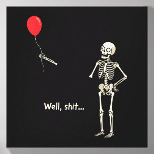 Skeleton Lost Balloon Stuff Skeleton Funny Canvas Photo Tile