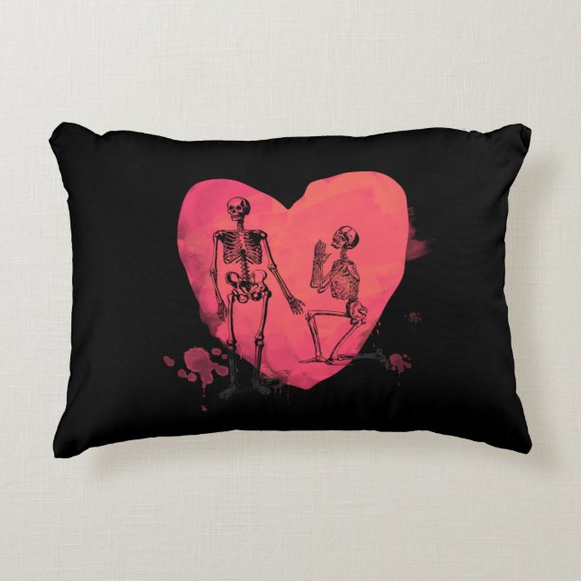 Skeleton Love Accent Pillow (Front)