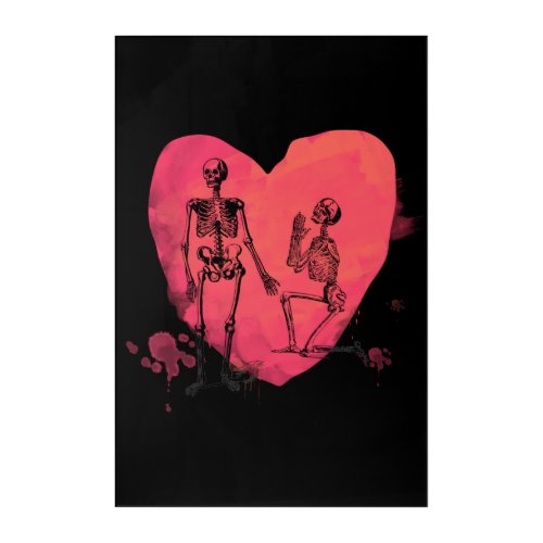 Skeleton Love Acrylic Print