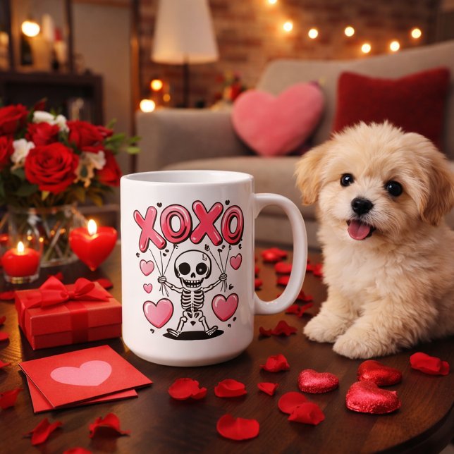 Skeleton Love Balloons with XOXO Coffee Mug (Creator Uploaded)