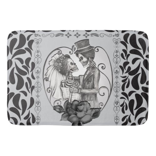 Skeleton Love Couple Marriage Dance Bath Mat