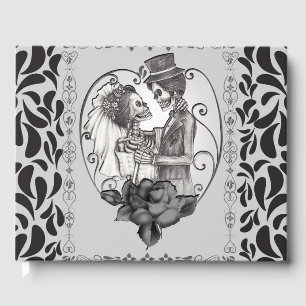 Skeleton Love Couple Marriage Dance Gothic Wedding Guest Book