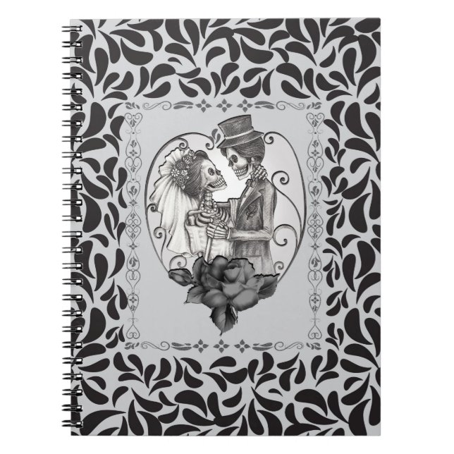 Skeleton Love Couple Marriage Dance Notebook (Front)