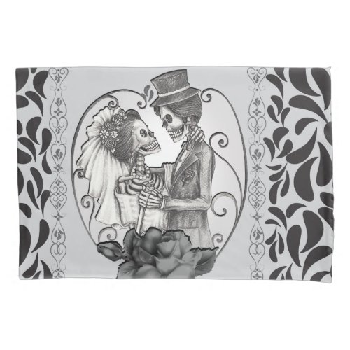 Skeleton Love Couple Marriage Dance Pillow Case