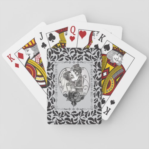 Skeleton Love Couple Marriage Dance Playing Cards