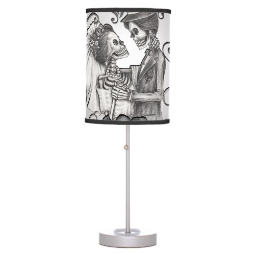 Skeleton Love Couple Marriage Dance Table Lamp