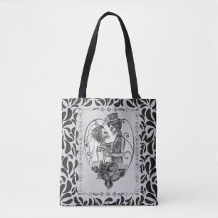 Skeleton Love Couple Marriage Dance Tote Bag