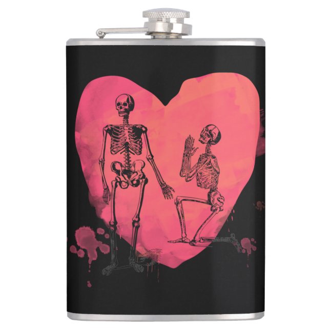 Skeleton Love Flask (Front)