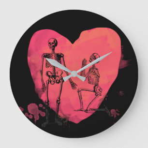 Skeleton Love Large Clock