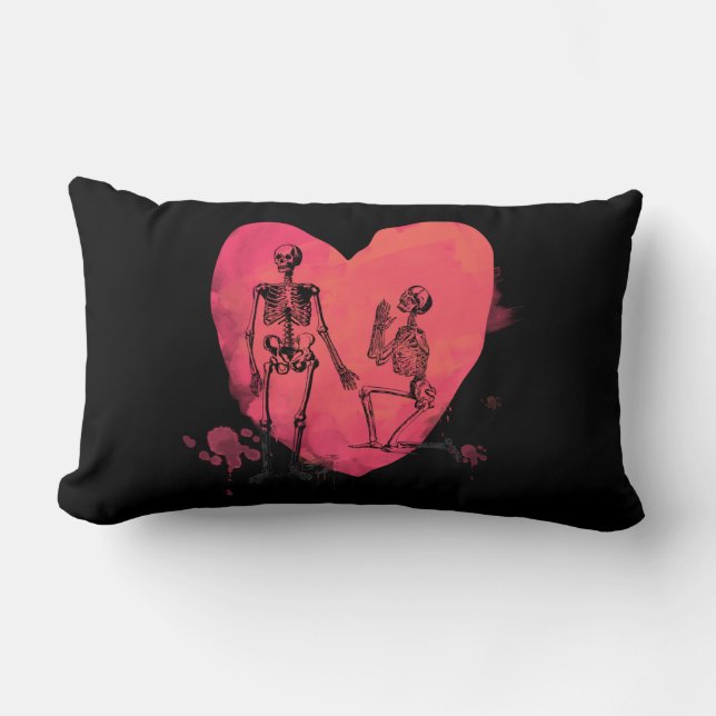 Skeleton Love Lumbar Pillow (Front)