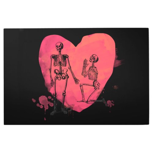 Skeleton Love Metal Print
