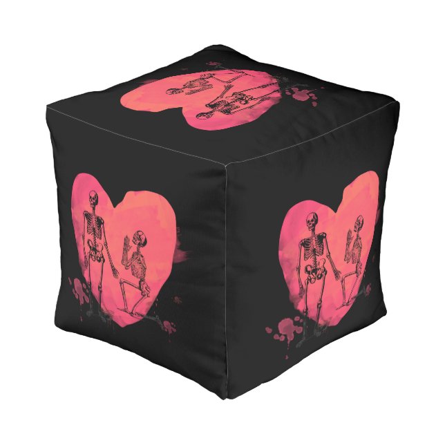 Skeleton Love Pouf (Angled Back)