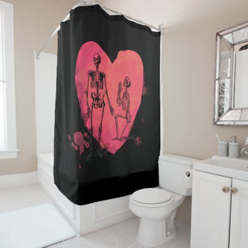 Skeleton Love Shower Curtain
