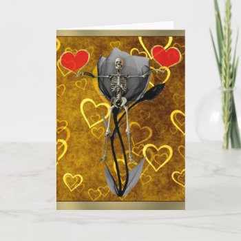 Skeleton Love Valentine Holiday Card by Crazy_Card_Lady at Zazzle