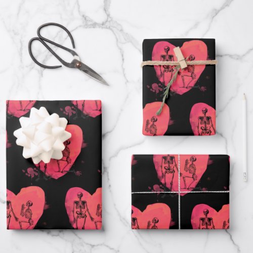 Skeleton Love Wrapping Paper Sheets