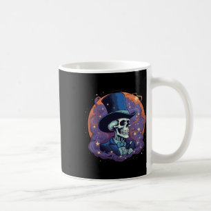 Skeleton Magician Top Hat Stars Smoke Skull Hallow Coffee Mug