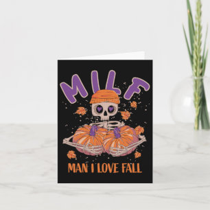 Skeleton Man I Love Fall Fun Skeleton Pumpkin Hall Card