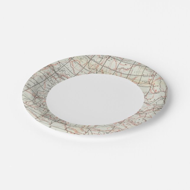 Skeleton Map Paper Plates (Angled)