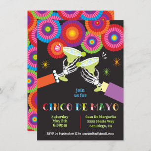 Skeleton Margarita Toast Cinco De Mayo Party Invitation
