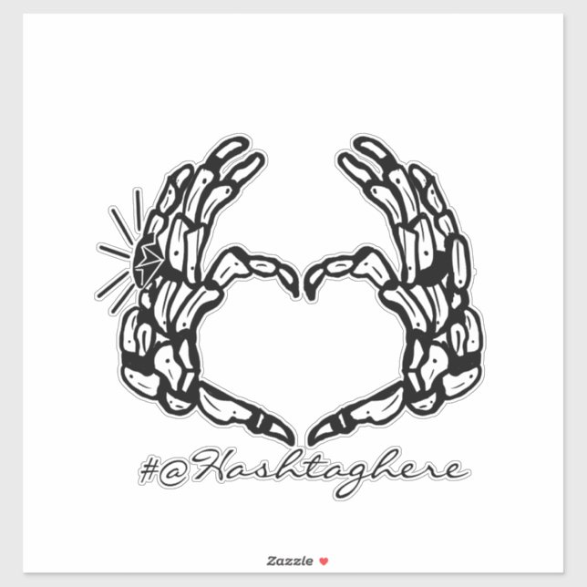 Skeleton Married Name Script Car Sticker (Sheet)