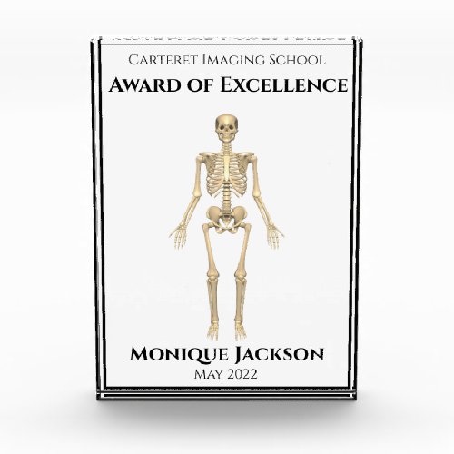 Skeleton Medical Imaging Institute Acrylic Award