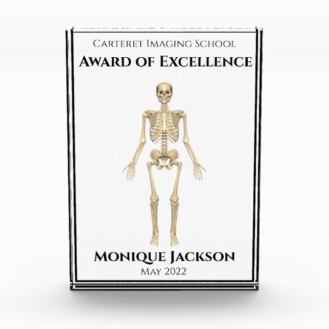 Skeleton Medical Imaging Institute Acrylic Award (Front)