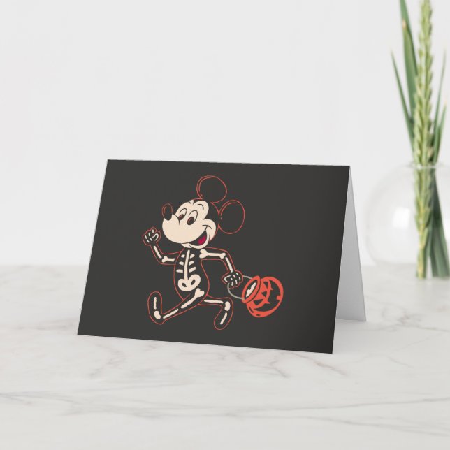Skeleton Mickey on Halloween Card (Front)