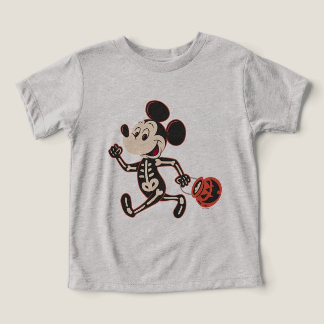 Skeleton Mickey on Halloween Toddler T-shirt (Design Front)