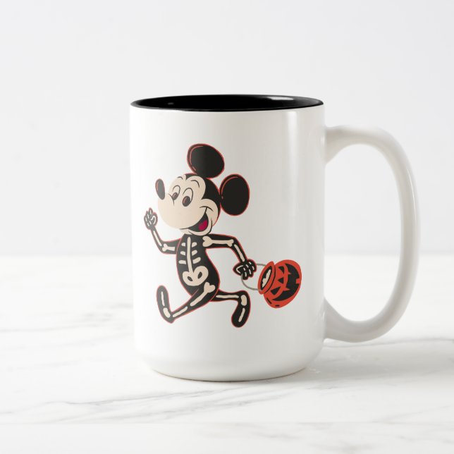 Skeleton Mickey on Halloween Two-Tone Coffee Mug (Right)
