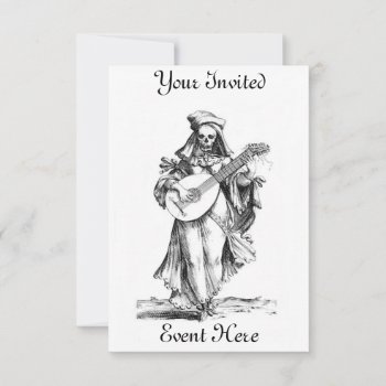 Skeleton Minstrel Invitation by SpookyThings at Zazzle