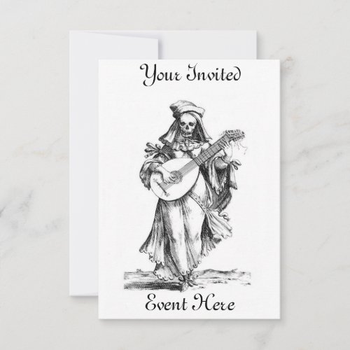 Skeleton Minstrel Invitation