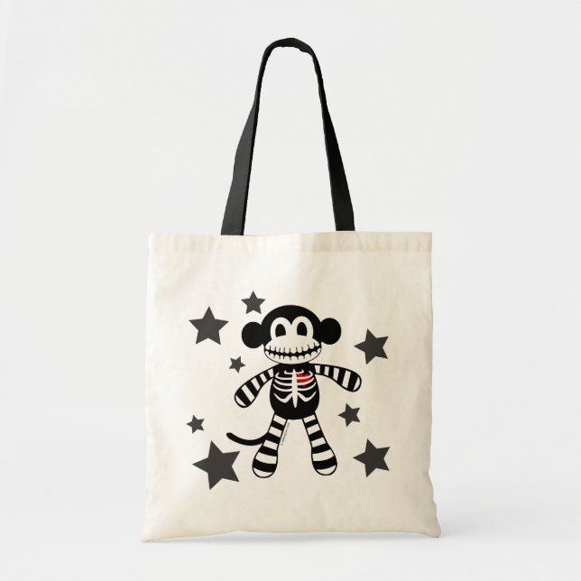 Skeleton Monkey Tote Bag (Front)
