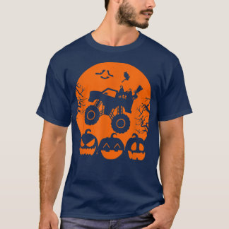 Skeleton Monster Truck Moon Candy Toddler Hallowee T-Shirt
