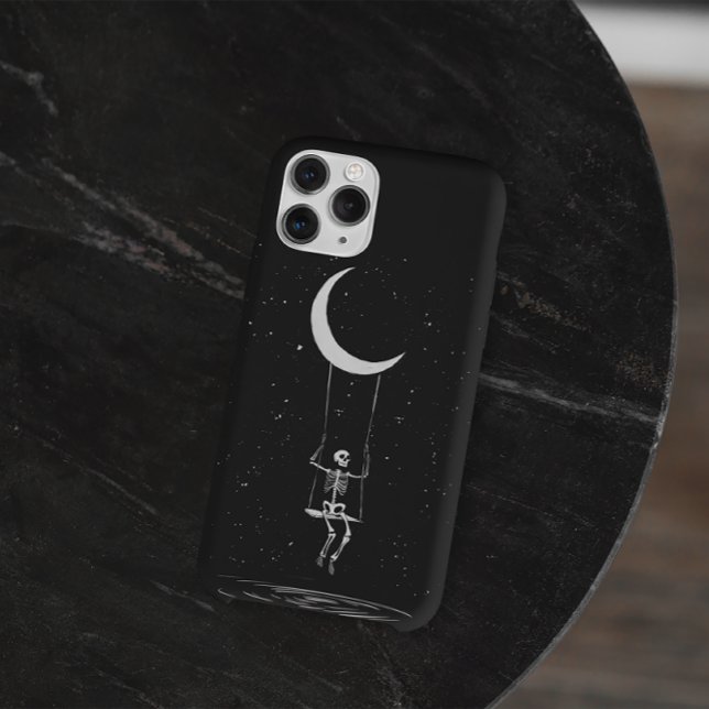 Skeleton Moon Spooky Halloween Iphone Case (Creator Uploaded)