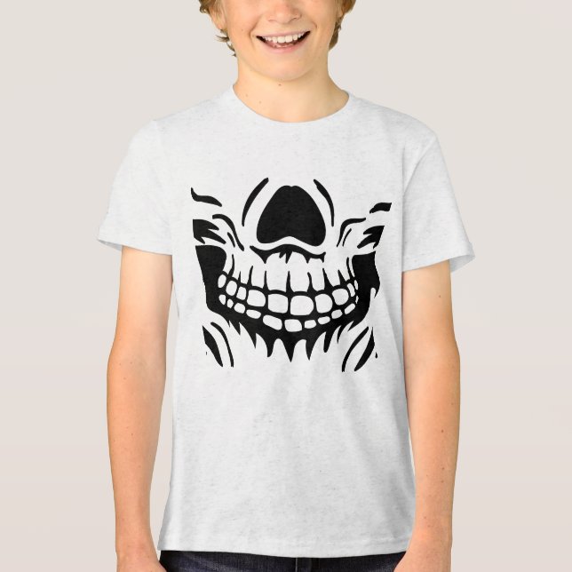 Skeleton Mouth Tri-Blend Shirt (Front)