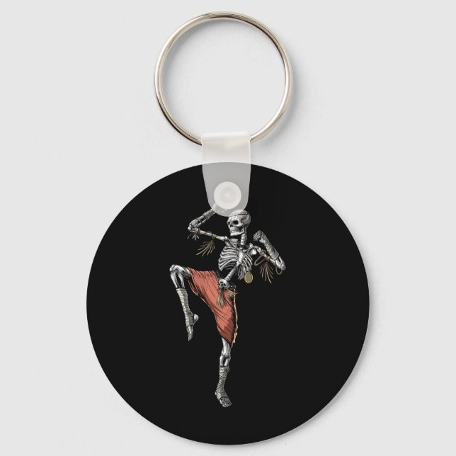 Skeleton Muay Thai Boxing Karate Kickboxing Martia Keychain (Front)