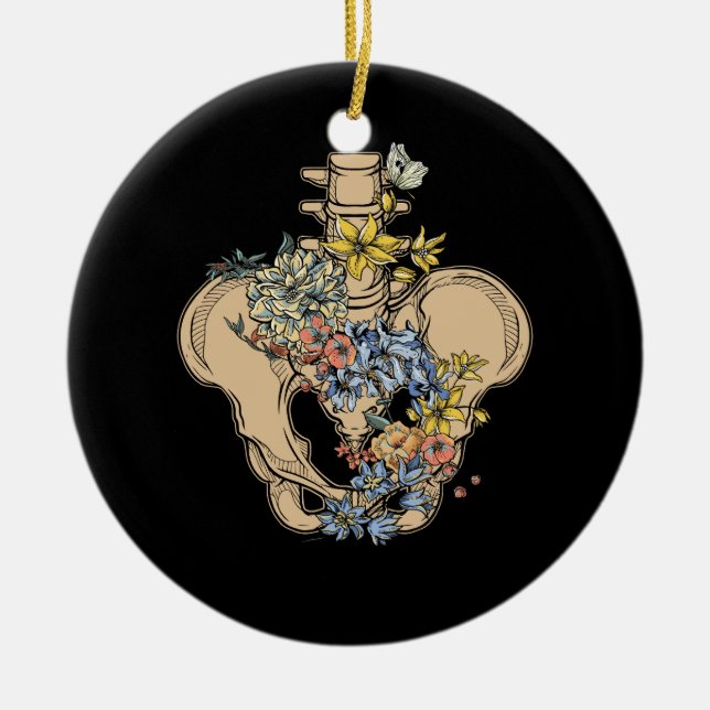 Skeleton Muscle Whisperer Massage Therapist Physio Ceramic Ornament (Front)