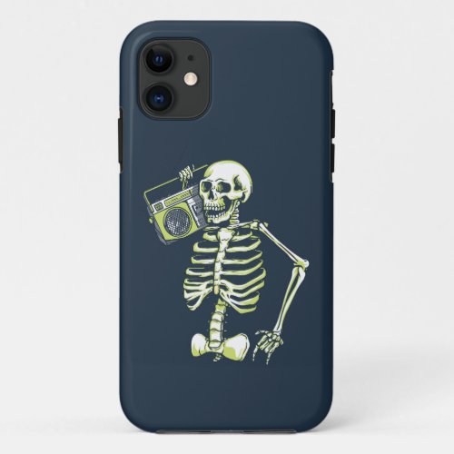 Skeleton Music Radio iPhone 11 Case