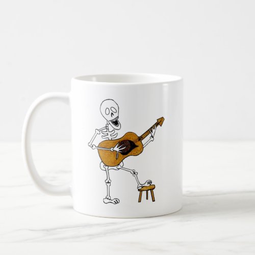 Skeleton Musician Acoustic Guitar Player Guitarist Coffee Mug