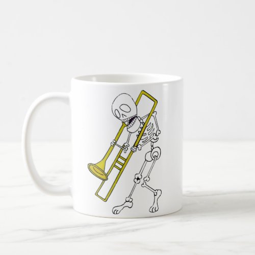 Skeleton Musician Trombone  Player Trombonist Coffee Mug