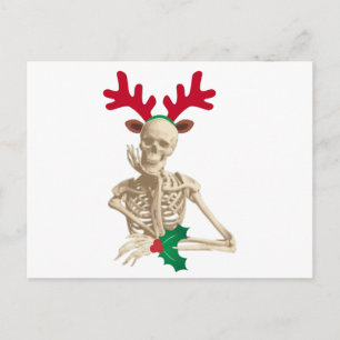 skeleton nightmare christmas holiday postcard