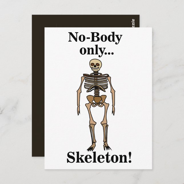 Skeleton No-Body Funny Postcard (Front/Back)