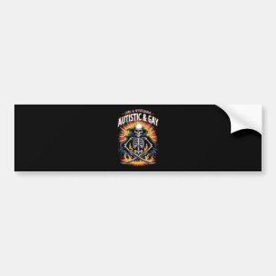 Skeleton Not Cool And Mysterious Autistic Gay  Bumper Sticker