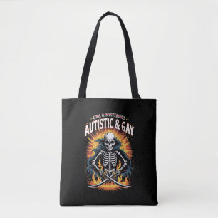 Skeleton Not Cool And Mysterious Autistic Gay Tote Bag